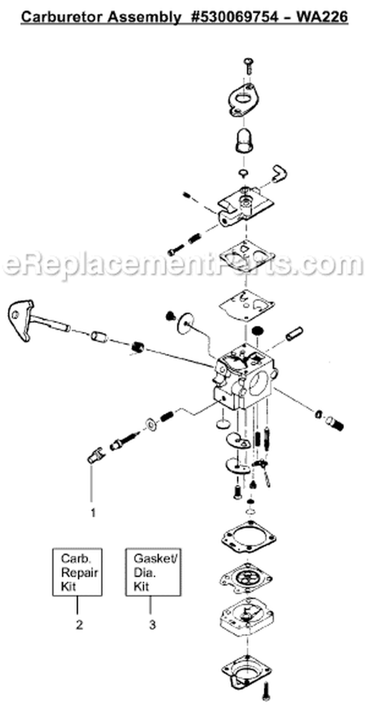 Page A Diagram and Parts List for XT300 Type 2 Weed Eater Trimmer